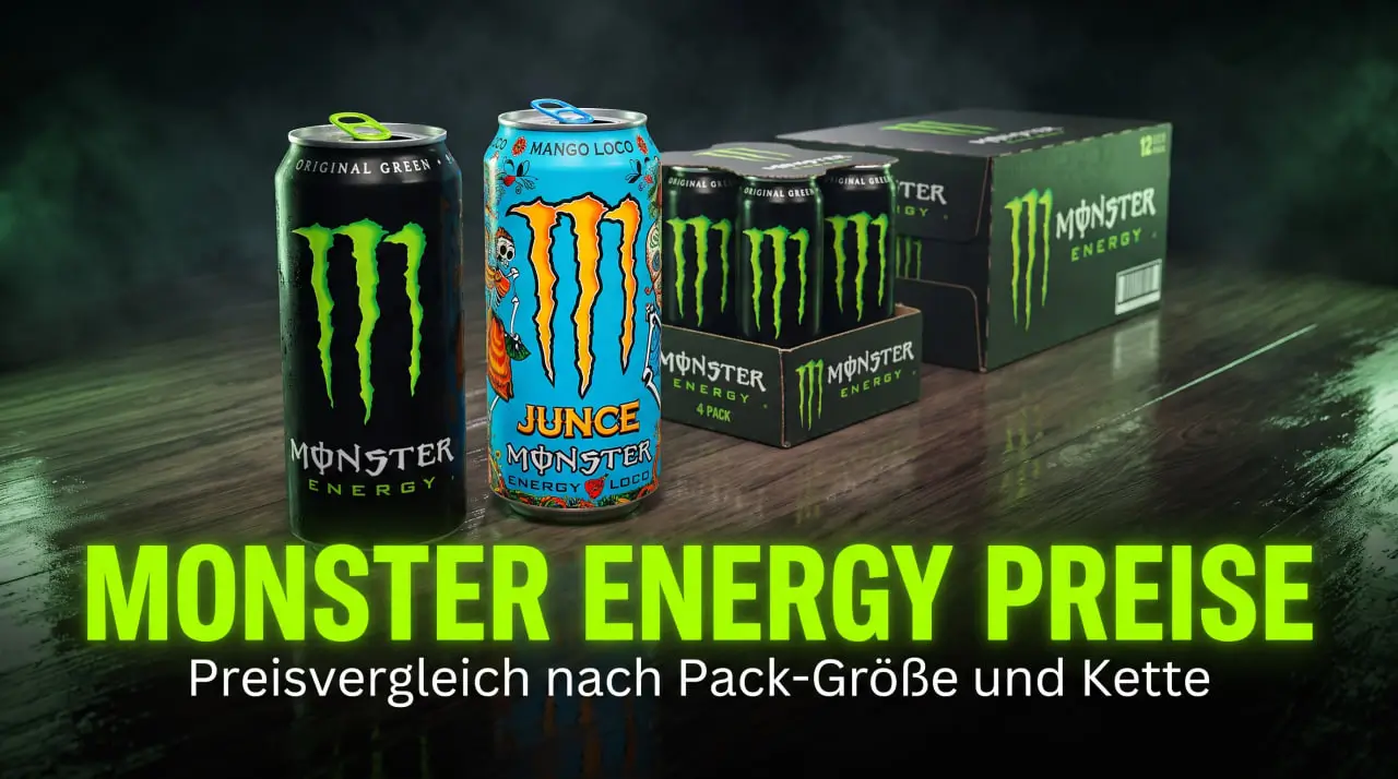 Monster Energy Preise, Preisreferenz nach Dosengröße
