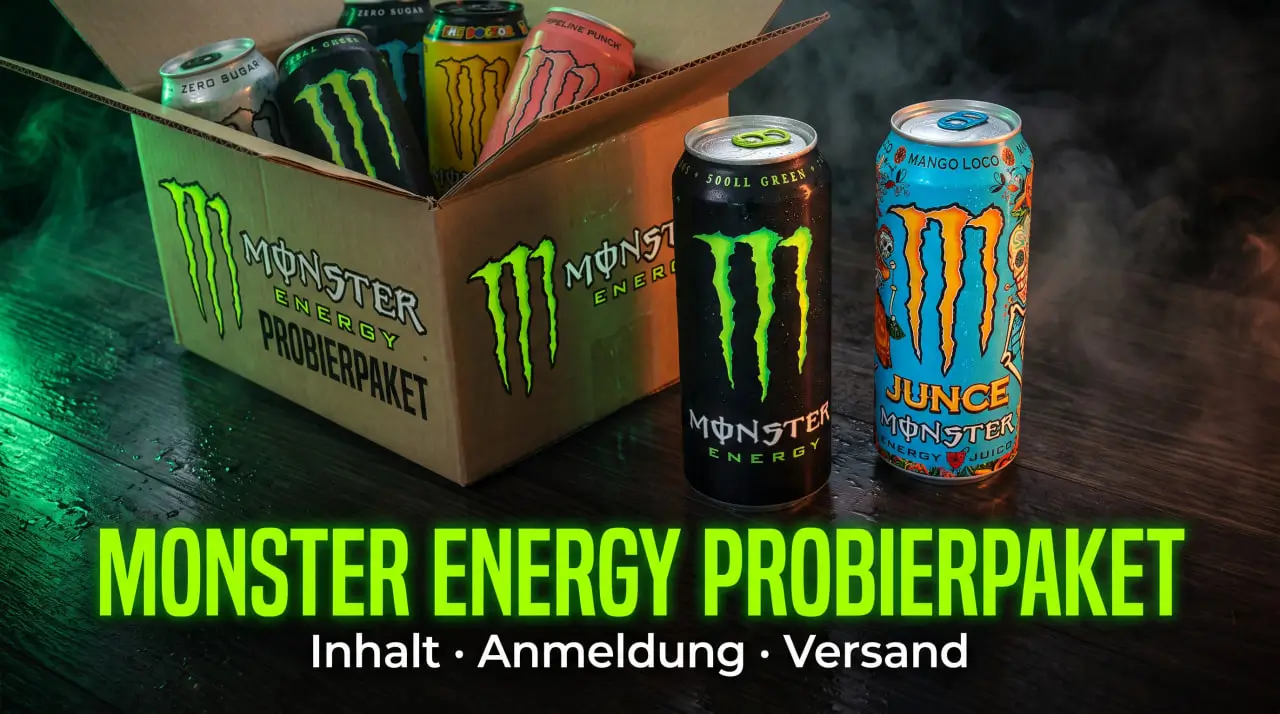 Monster Energy Probierpaket, Mini-Kühlschrank gratis